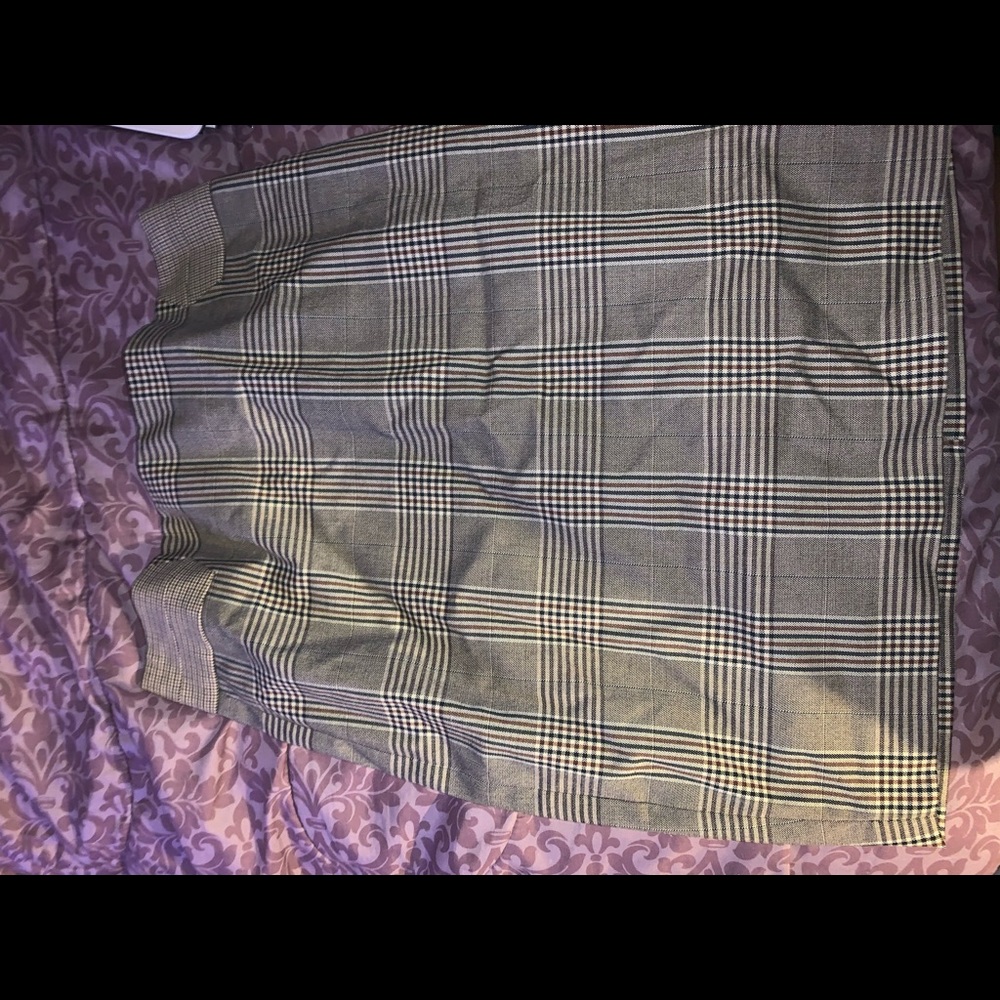 Business Plaid Skirt